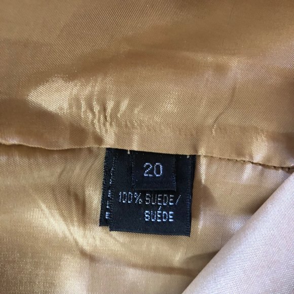 Lafayette 148 New York 100% Suede Midi A Line Skirt Tan Size 20 - Picture 5 of 16